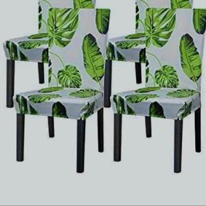 NWT Dining Chair Seat Covers, 4 piece set; Stretchable & machine washable